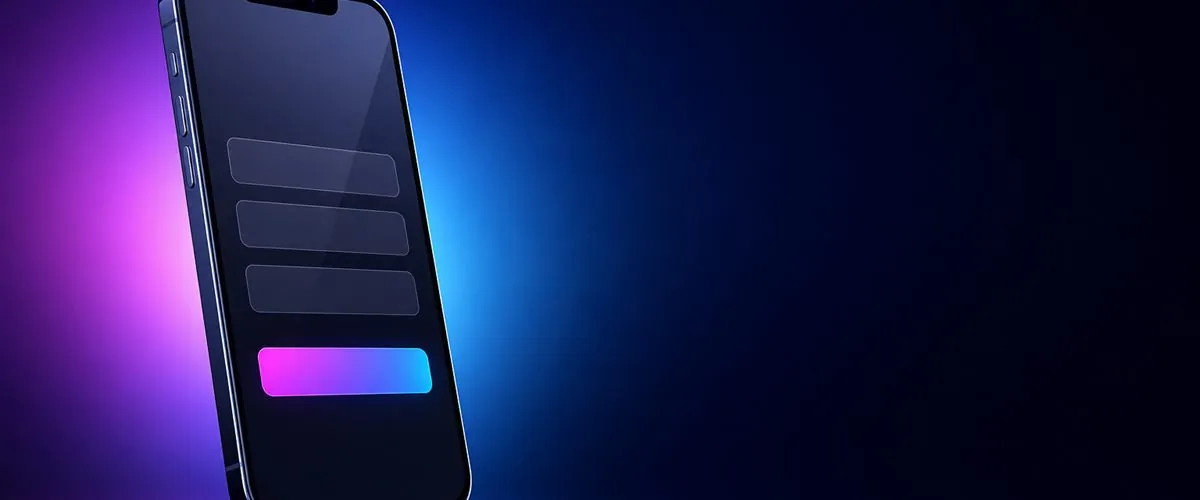 Celular con un formulario de registro sencillo